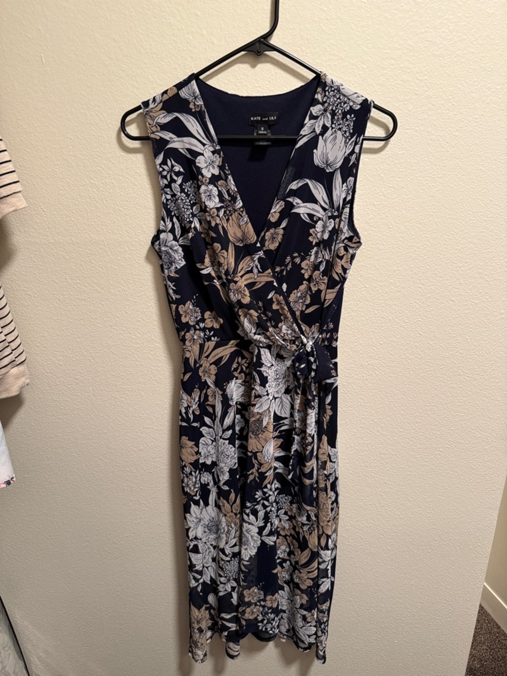 Kate & Jay Navy Floral Wrap Midi Dress
